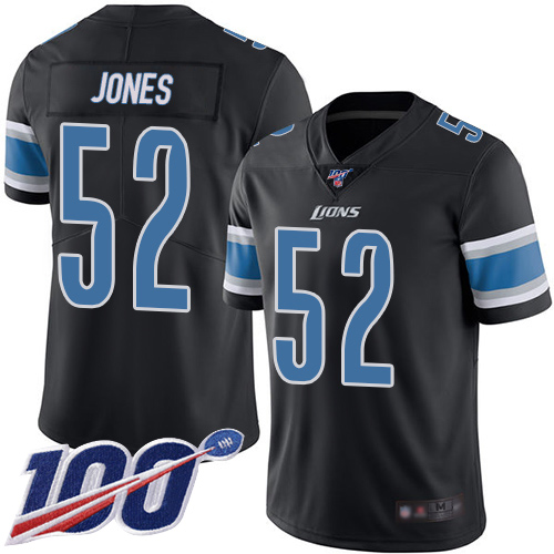 Detroit Lions Limited Black Men Christian Jones Jersey NFL Football #52 100th Season Rush Vapor Untouchable